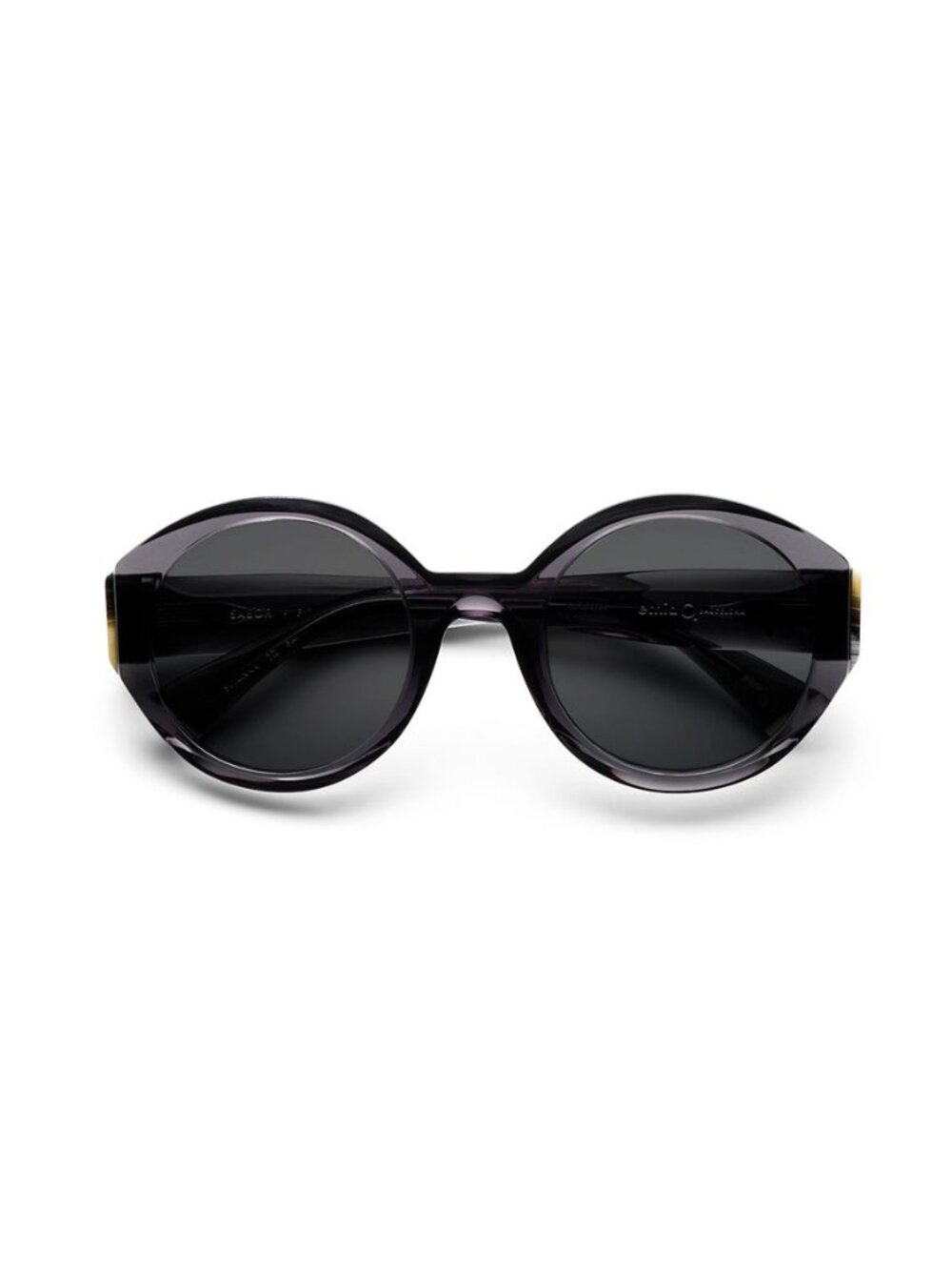 New Etnia Barcelona Women's Sunglasses Black Round Transparent Lens Acetate BK